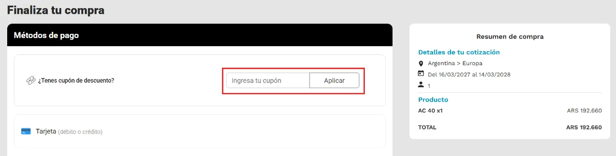 clic en el cupón
