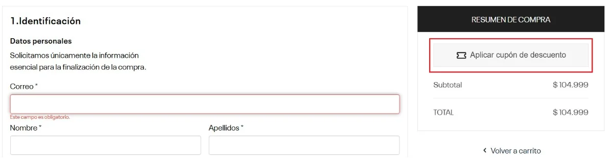 clic en el cupón
