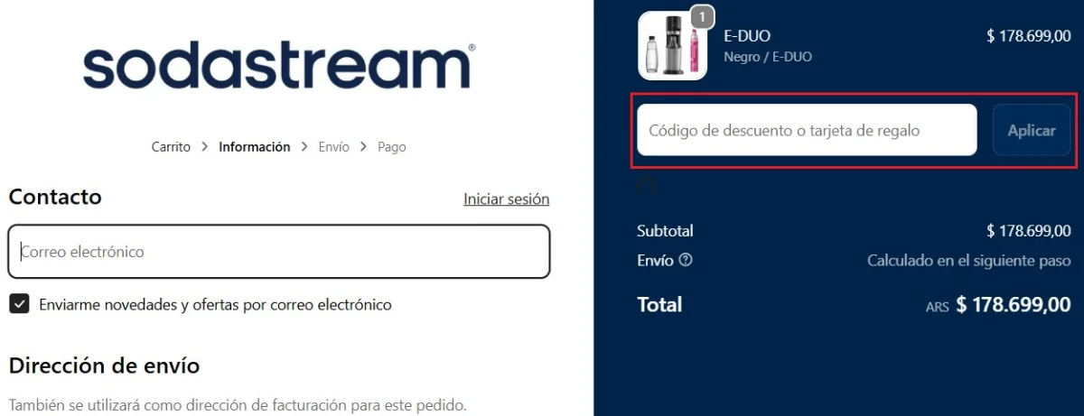 clic en el cupón