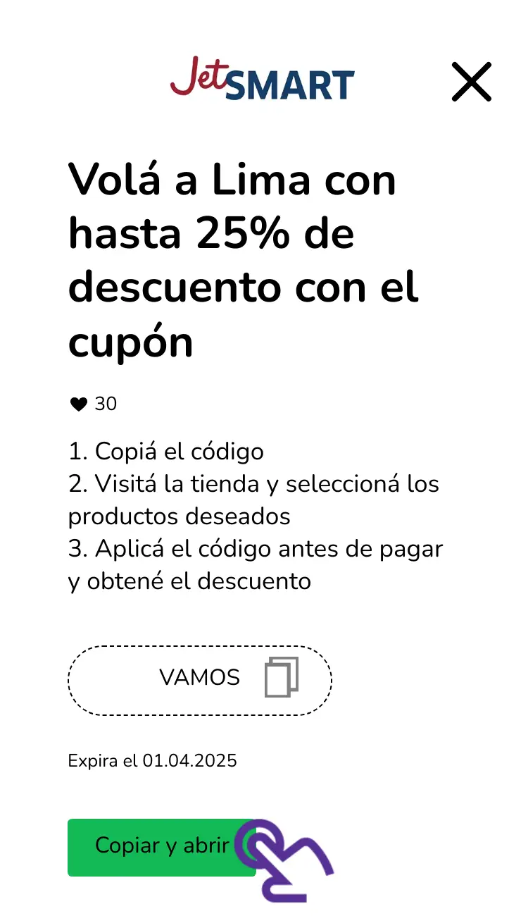 clic en el cupón