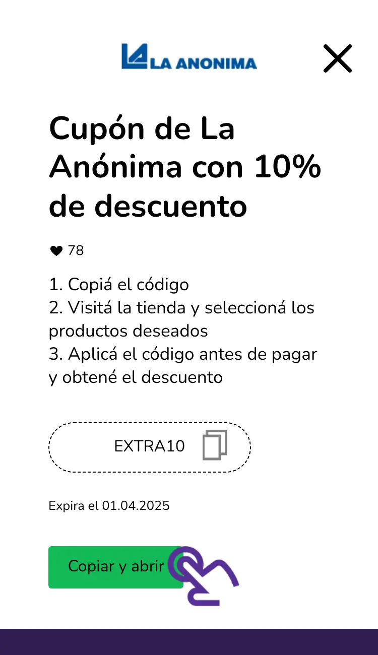 clic en el cupón