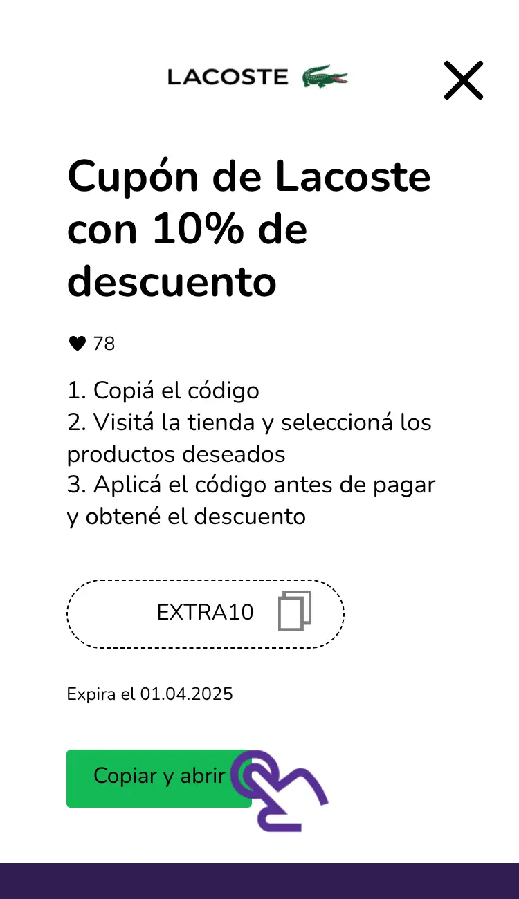 clic en el cupón
