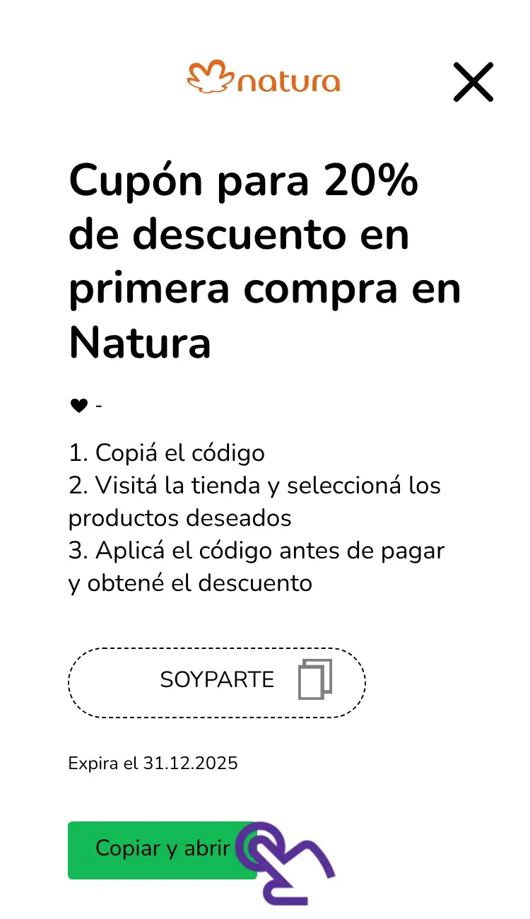 clic en el cupón