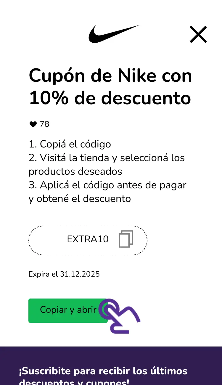 clic en el cupón