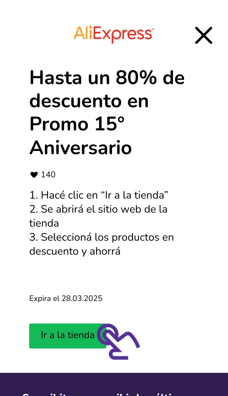visitar la tienda con descuentos